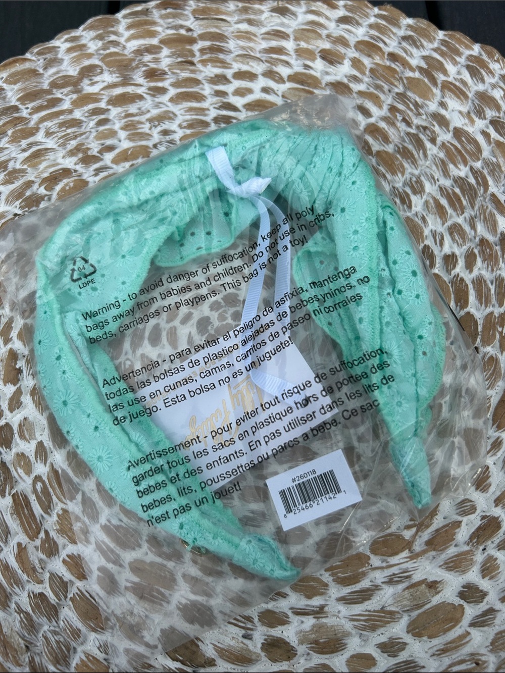 Lilly Pulitzer Mint Eyelet Kids Headband